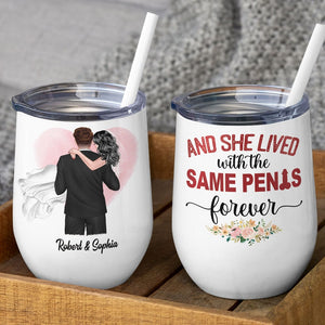 And She Lived With The Same Penis Forever - Personalized New Wedding Couple Mug - Gift For Couple - Coffee Mug - GoDuckee