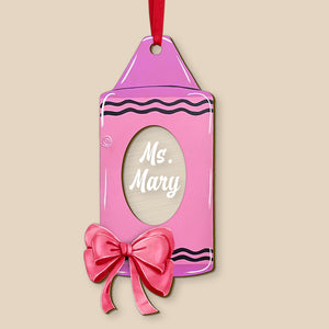 Personalized Teacher Ornament, Custom Monogram Name, Christmas Tree Decor - Ornament - GoDuckee