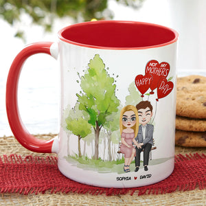 Happy Mother's Day, Personalized Couple Coffee Mug Wine Tumbler Accent Mug - Coffee Mug - GoDuckee