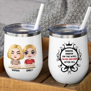 Gift For Mom, Personalized White Mug Accent Mug Wine Tumbler, Mom And Kid Mug, Mother's Day Gift - Coffee Mug - GoDuckee