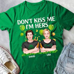 Don't Kiss Me - Personalized Shirts - Gift for Couple - Couple With Arms Crossed - Shirts - GoDuckee
