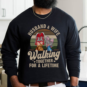 Husband and Wife Walking Together Personalized Shirt, Gift For Couple - Shirts - GoDuckee