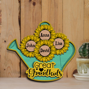 Grandma's Great Grandkids - Personalized 3D 2-Layered Wood Art - Gift for Grandparents - Wood Sign - GoDuckee