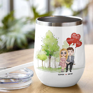 Happy Mother's Day, Personalized Couple Coffee Mug Wine Tumbler Accent Mug - Coffee Mug - GoDuckee