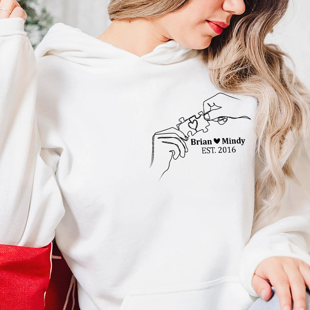 The Love Puzzle Couple Hoodie, Happy Valentine's Day Gift - Shirts - GoDuckee