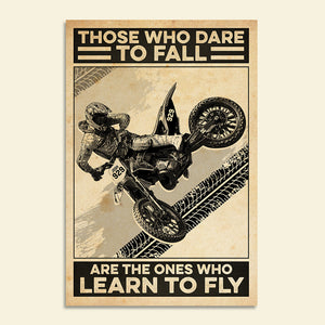 Vintage Motocross Poster - Those Who Dare To Fall - Poster & Canvas - GoDuckee