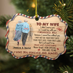I Love You Forever And Always Personalized Medallion Acrylic Ornament, Gift For Couple - Ornament - GoDuckee
