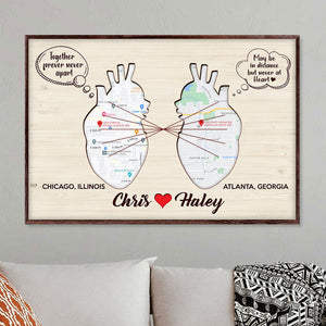 Together Forever Never Apart Personalized Couple Canvas Print, Custom Love Map - Poster & Canvas - GoDuckee