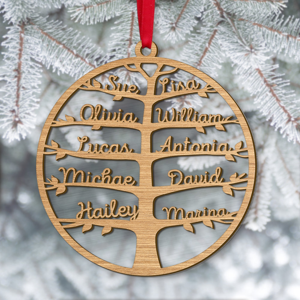 Personalized Family Ornament, Custom Family Name Tree, Christmas Tree Decor - Ornament - GoDuckee