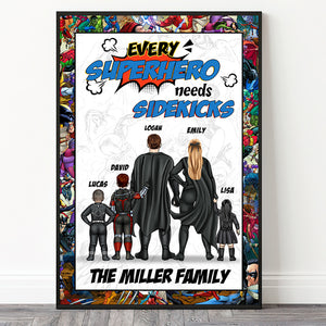 Every Super Family Needs Sidekicks Personalized Canvas Printed, Gift For Family - Poster & Canvas - GoDuckee