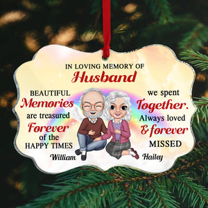 In Loving Memory Of Husband Personalized Heaven Couple, Christmas Tree Decor - Ornament - GoDuckee