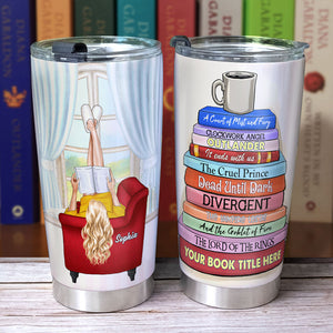 Custom Book Titles Tumbler, Gift For Book Lovers - Tumbler Cup - GoDuckee