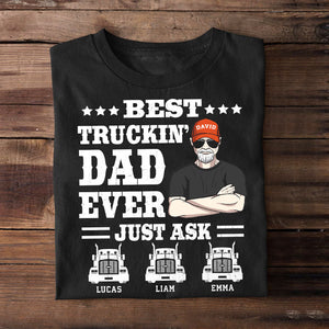 Best Truckin' Dad Ever Personalized Trucker Shirt Gift For Dad - Shirts - GoDuckee