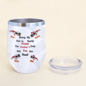 Personalized Father's Day Tumbler Cup Thank You For Knocking Up My Mom - Wine Tumbler - GoDuckee