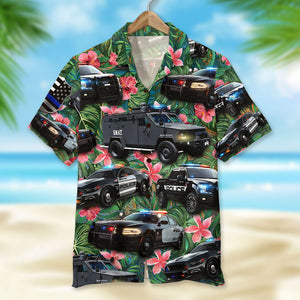 Police Vehicles Hawaiian Shirt, Tropical Pattern - Hawaiian Shirts - GoDuckee