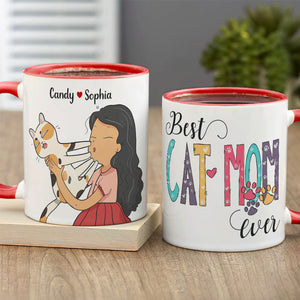 Best Cat Mom Ever Personalize Mug, Gift For Cat Lovers, Funny Cat Mom Mug - Coffee Mug - GoDuckee