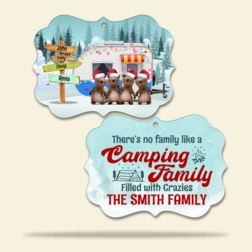 There's No Family Like A Camping Bear Family - Personalized Ornament - Gift for Outdoorsy People - Ornament - GoDuckee