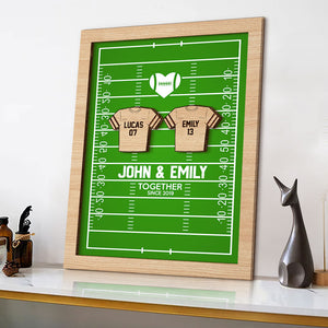Personalized Football Couple Wood Sign, Gift For Couple - Wood Sign - GoDuckee