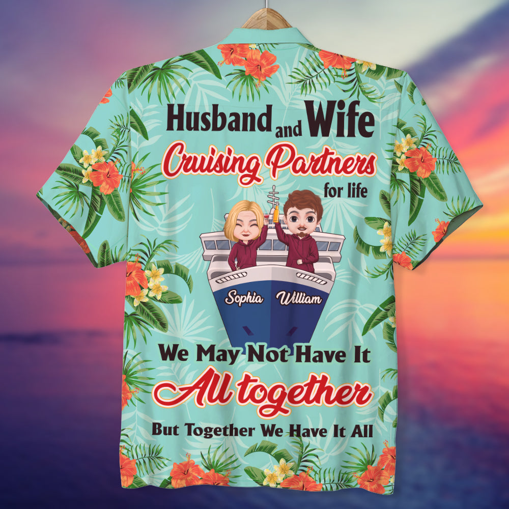 Husband And Wife Cruising Partners For Life, Couple Casual Shirt Hawaiian Shirt - Hawaiian Shirts - GoDuckee