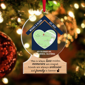 This Is Where Love Resides Memories Are Created Personalized Family Ornament, Custom Love Map - Ornament - GoDuckee