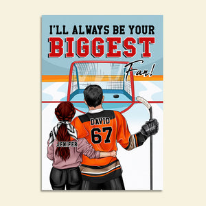 Personalized Hockey Couple Poster - I'll Always Be Your Biggest Fan - Couple Shoulder to Shoulder - Poster & Canvas - GoDuckee