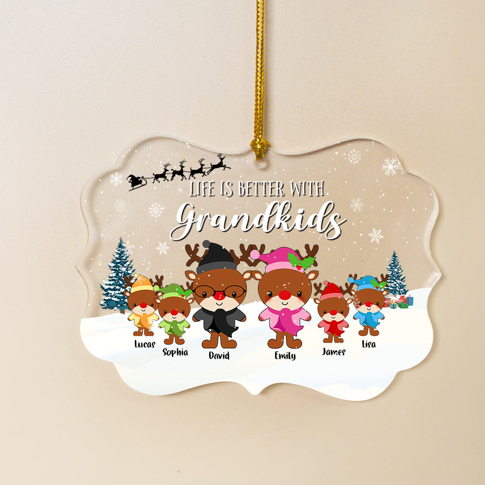 Life Is Better With Grandkids Personalized Grandparent Ornament Gift For Family - Ornament - GoDuckee