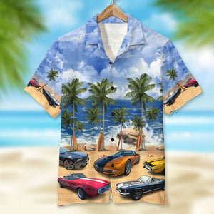 Weekend Forecast Car Show With A Chance Of Beer Custom Car Photo Hawaiian Shirt Gift For Car Lovers - Hawaiian Shirts - GoDuckee