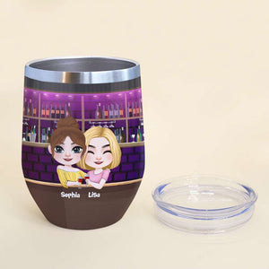 Besties Who'll Slap You Without Any Reason, Personalized Tumbler, Funny Gifts For Bestie - Wine Tumbler - GoDuckee