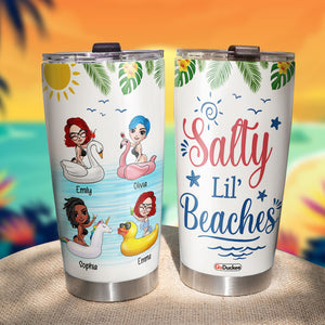 Personalized Beach Girl Tumbler Cup - Salty Lil' Beaches - Cool Summer Girls - Tumbler Cup - GoDuckee