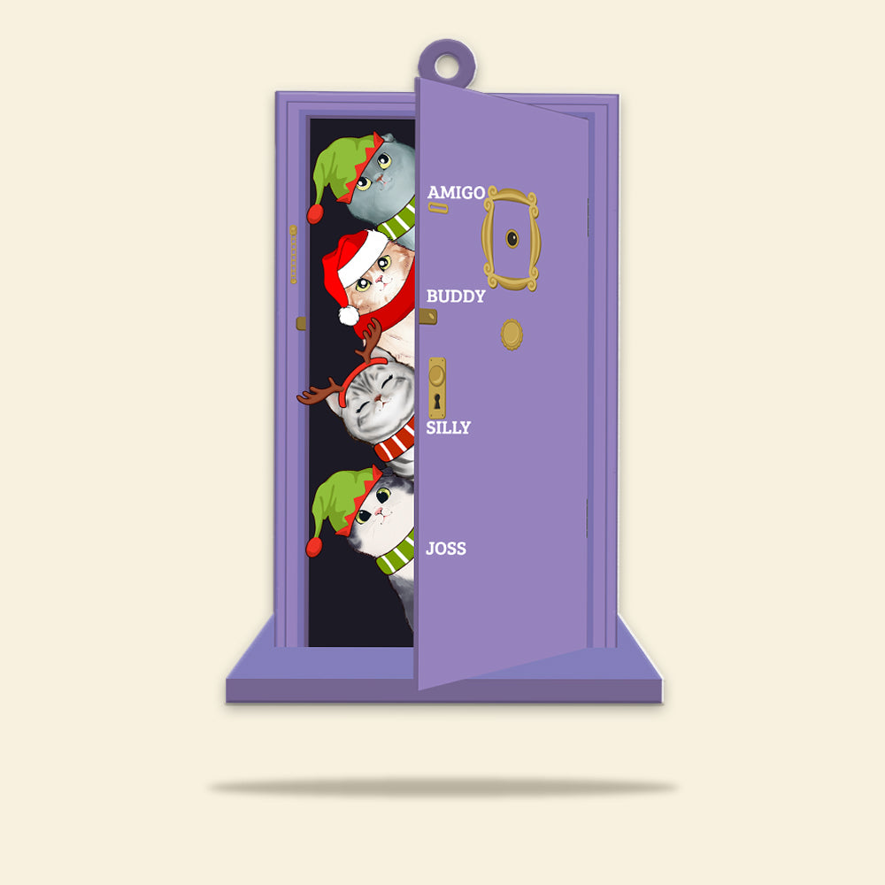 Cat Christmas Hello From The Cats - Personalized Christmas Ornament - Gift for Cat Lovers - Ornament - GoDuckee