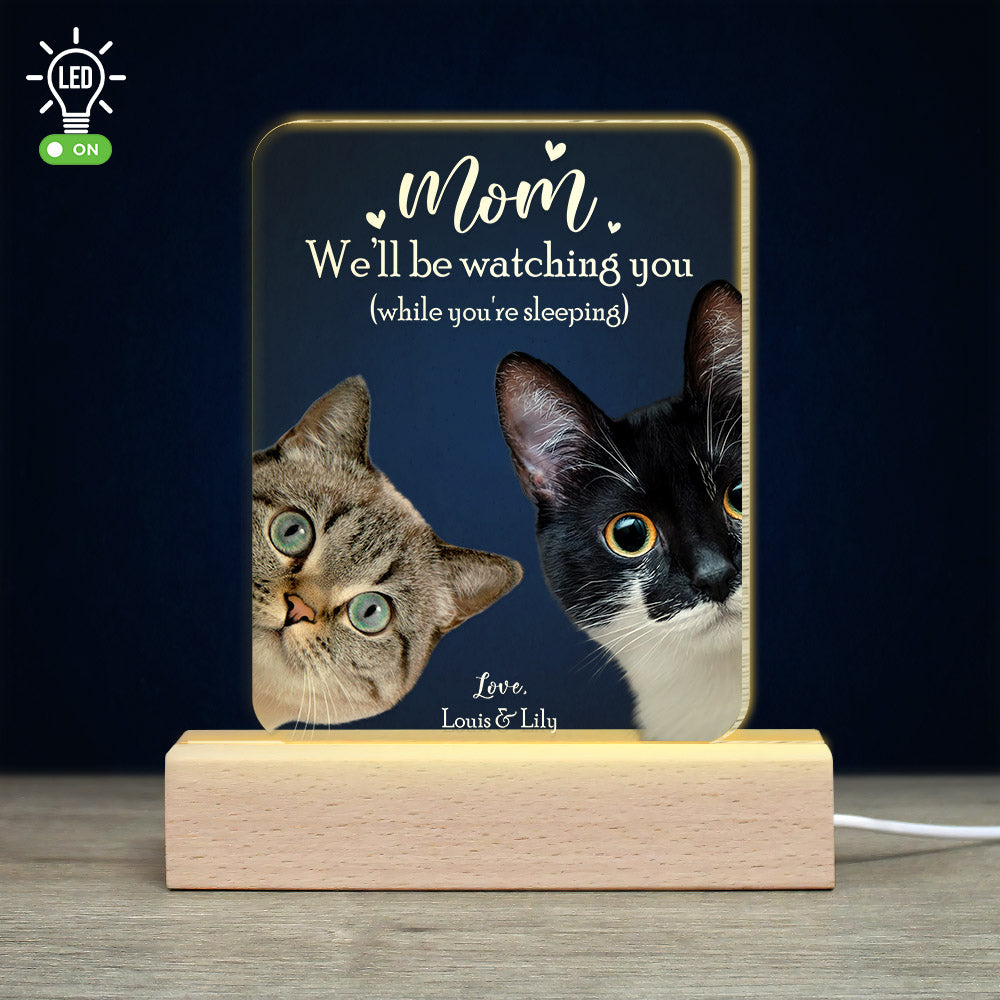 Mom, We'll Be Watching You While You're Sleeping - Custom Led Light - Mother's Day Led Light - Mother's Day Gift - Gift For Mom - Led Night Light - GoDuckee