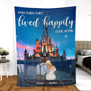 And Then They Lived Happily Ever After Personalized Couple Blanket-1BHDT280223 - Blanket - GoDuckee