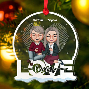 Elder Couple In Love Personalized Shape Ornament Gift For Couple - Ornament - GoDuckee