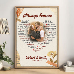 Love Isn't Always Perfect It Isn't A Fairytale Or A Storybook - Custom Couple Photo Canvas Print - Gift For Couple - Poster & Canvas - GoDuckee