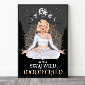 Stay Child Moon Child Personalized Yoga Canvas Print Gift For Her - Poster & Canvas - GoDuckee