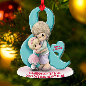 Granddaughter And Me Our Love Acrylic Custom Shape Ornament - Ornament - GoDuckee