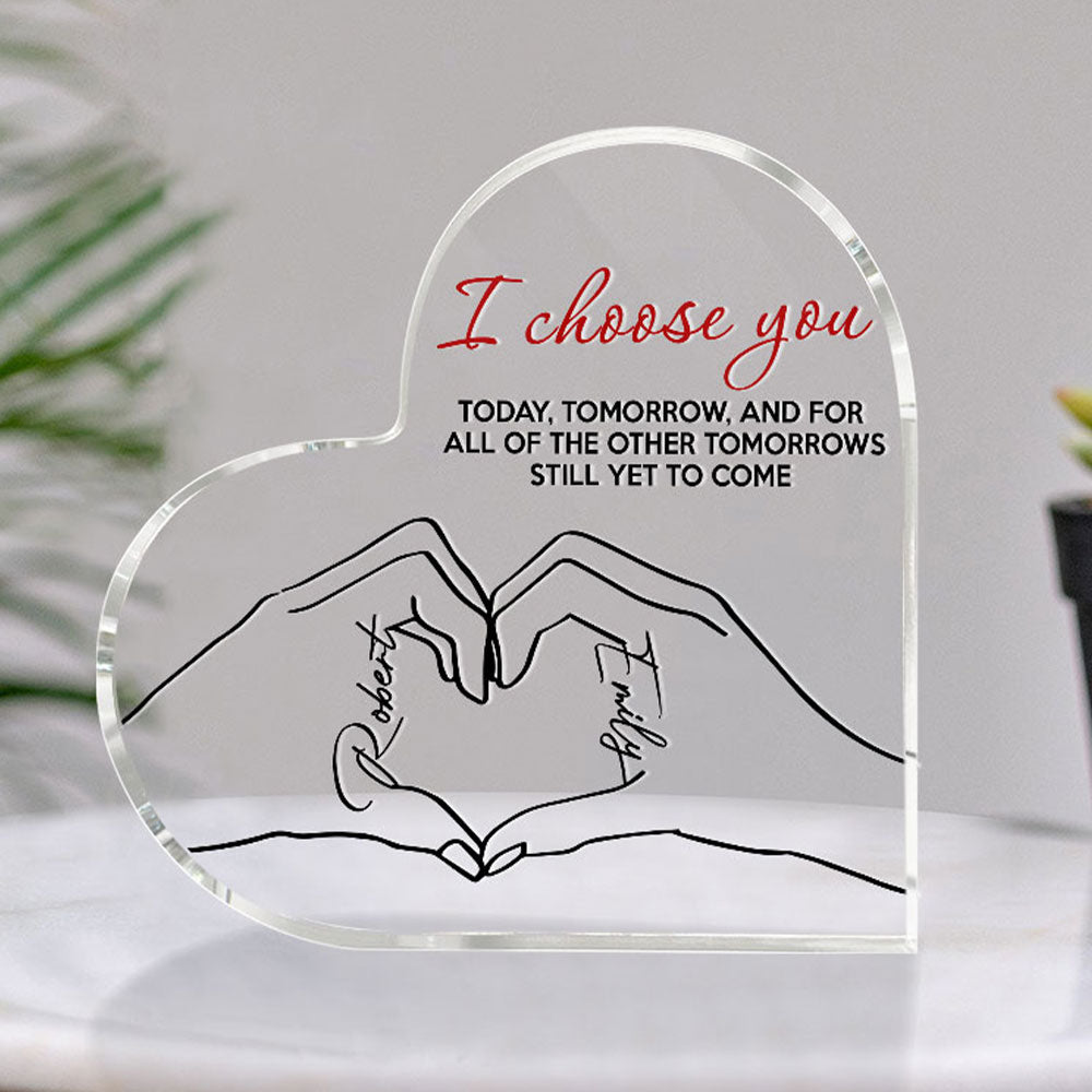 I Choose You Today, Tomorrow And For All Of The Other Tomorrows - Personalized Couple Plaque - Decorative Plaques - GoDuckee
