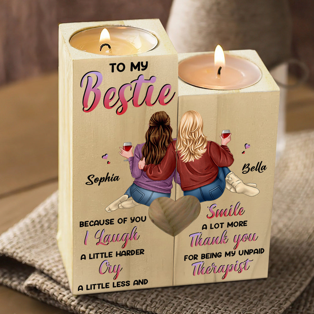 Wooden Candle Holder, Friendship Gifts for Women Friends to My