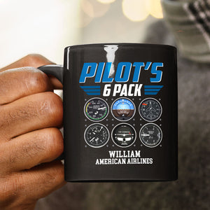 Pilot's 6 Pack Personalized Pilot Mug, Gift For Airplane Lovers - Coffee Mug - GoDuckee