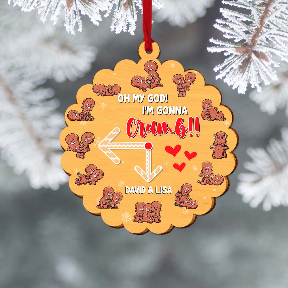 I'm Gonna Crumb, Naughty Couple Clock Personalized Wood Ornament - Ornament - GoDuckee