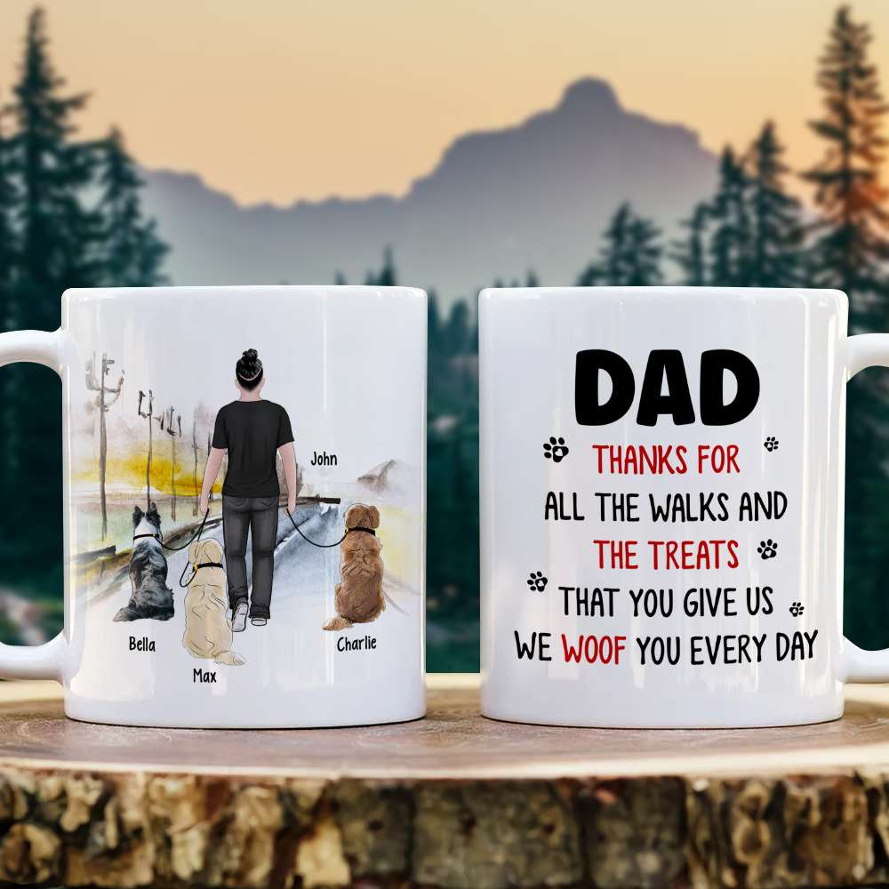 Thanks For All The Walks, Personalized Mug, Gifts For Dog Lover - Coffee Mug - GoDuckee