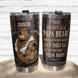 I'm A Grumpy Old Papa Bear, Personalized Father's Day Tumbler Cup, Gift For Dad - Tumbler Cup - GoDuckee