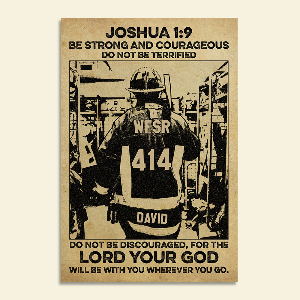 Personalized Firefighter Poster - Do Not Be Discouraged - Vintage - Poster & Canvas - GoDuckee