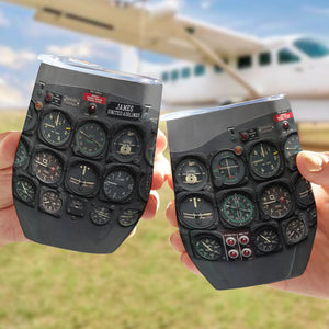 Personalized Military Jet Aircraft Cockpit Wine Tumbler, Gift For Aircraft Lovers - Wine Tumbler - GoDuckee