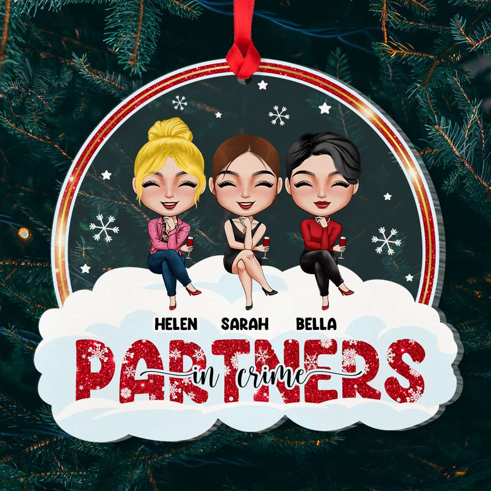 Partners In Crime Personalized Acrylic Ornament, Gift For Friends - Ornament - GoDuckee