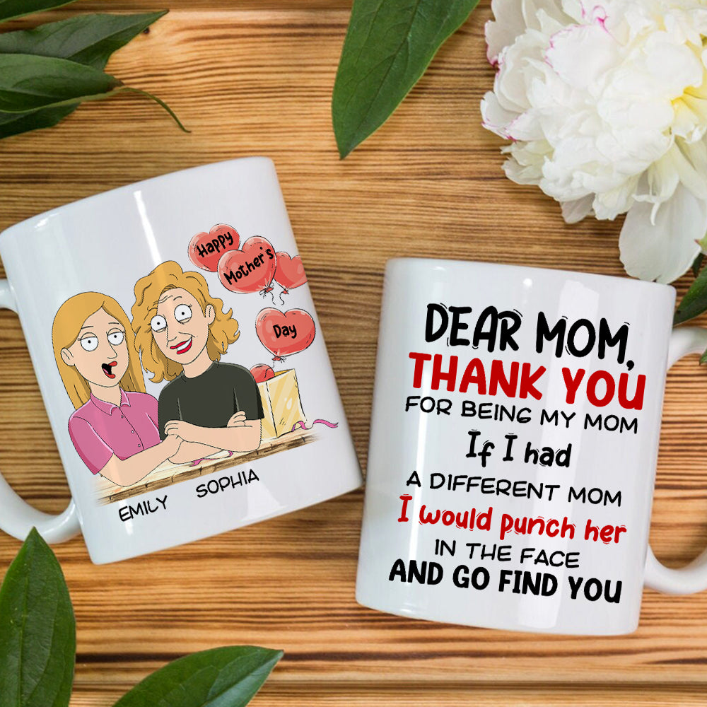 Gift For Happy Mother's Day, Mom Personalized Coffee Mug Accent Mug Wine Tumbler - Coffee Mug - GoDuckee