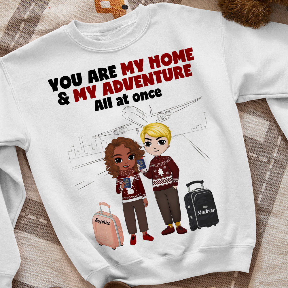 You're My Home & My Adventure All At Once, Couple Passport T-shirt Hoodie Sweatshirt - Shirts - GoDuckee