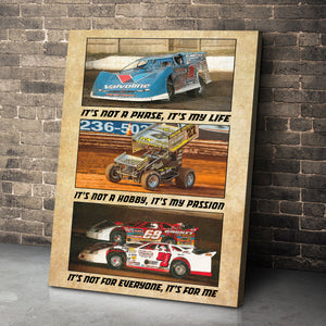 It's Not A Hobby It's My Passion Personalized Dirt Track Racing Car Canvas Print Gift For Racing Lovers - Poster & Canvas - GoDuckee