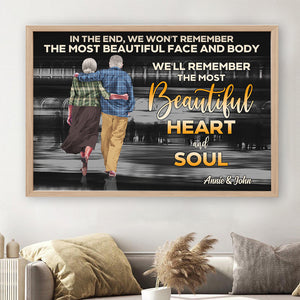 Personalized Couple Canvas Print, Remember The Most Beautiful Heart And Soul - Poster & Canvas - GoDuckee