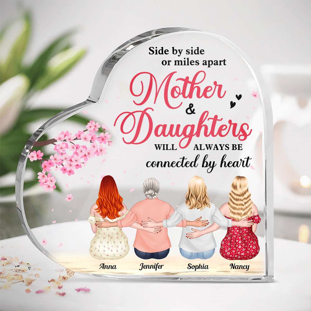 Mother And Daughter Will Always Be Connected By Heart, Mother's Day Gift Personalized Acrylic Plaque - Decorative Plaques - GoDuckee